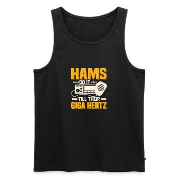 Hams Do It Till Their Giga Hertz Radio Operator - Männer Premium Bio Tank Top - Schwarz - Vorne - AI Model Male 178 light (178cm)