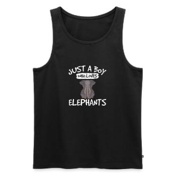 Just A Boy Who Loves Elephants Funny Elephant Love - Men's Premium Organic Tank Top - black - Front - AI Model Male 178 light (178cm)