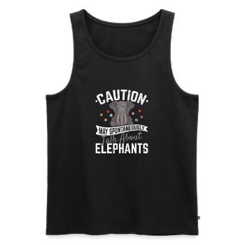 Drôle d’amoureux des éléphants Parlez des éléphants les enfants vous - Débardeur bio Premium Homme - noir - Devant - AI Model Male 178 light (178cm)