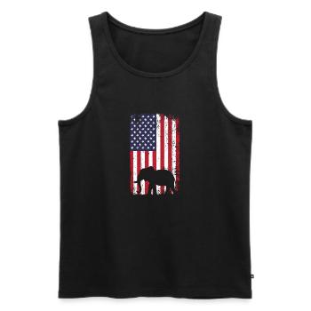 Elephant Lover American Flag Africa Save Elephants - Männer Premium Bio Tank Top - Schwarz - Vorne - Michal (187cm)