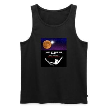 I just sit back and Relax - Men's Premium Organic Tank Top - black - Front - AI Model Male 178 light (178cm)