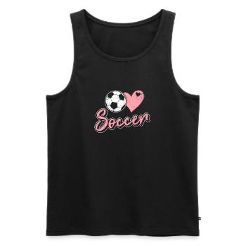 Soccer Lover Heart and Ball Soccer Lover Girls Soc - Männer Premium Bio Tank Top - Schwarz - Vorne - AI Model Male 178 light (178cm)