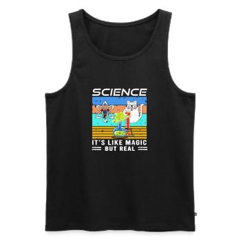 Science it s like magic but real funny cat science - Men's Premium Organic Tank Top - black - Front - AI Model Male 178 light (178cm)