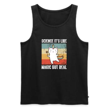 Science It s Like Magic but Real Retro - Men's Premium Organic Tank Top - black - Front - Michal (187cm)
