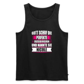 Erzgebirge Frau Namen Sachsen Nicole - Männer Premium Bio Tank Top - Schwarz - Vorne - Michal (187cm)