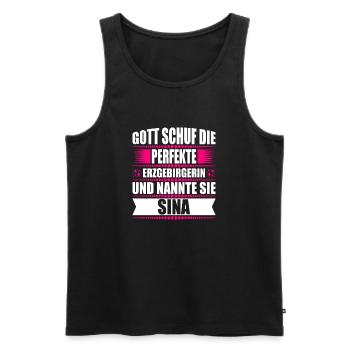 Erzgebirge Frau Namen Sachsen Sina - Männer Premium Bio Tank Top - Schwarz - Vorne - Michal (187cm)