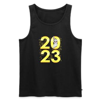 Fête du Nouvel An 2023 - Compte à rebours pour 2023 - Débardeur bio Premium Homme - noir - Devant - Michal (187cm)