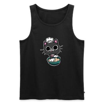 Kitty making Biscuits Cat Black - Men's Premium Organic Tank Top - black - Front - AI Model Male 178 light (178cm)