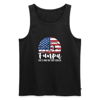 Funpa Like Dad But Way Cool Dad Grandpa Gift - Men's Premium Organic Tank Top - black - Front - Michal (187cm)