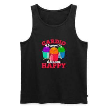 Cardio Drumming Squad Workout Gym Fitness Class Ex - Männer Premium Bio Tank Top - Schwarz - Vorne - AI Model Male 178 light (178cm)