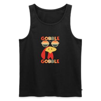 Lustige Retro Truthahn Gobble Gobble Weihnachten Thanksg - Männer Premium Bio Tank Top - Schwarz - Vorne - Michal (187cm)