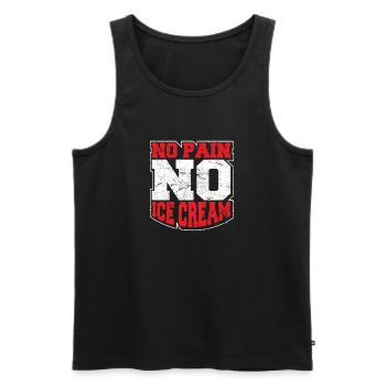 No Pain No Ice Cream Fitness Funny Gym Saying Card - Men's Premium Organic Tank Top - black - Front - AI Model Male 178 light (178cm)