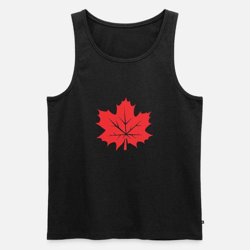Blatt Ahornblatt Kanada Baum - Männer Premium Bio Tank Top - Schwarz