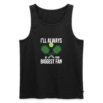 Tennisspieler Trainer Papa Mama Ich werde immer - Männer Premium Bio Tank Top - Schwarz - Vorne - Michal (187cm)