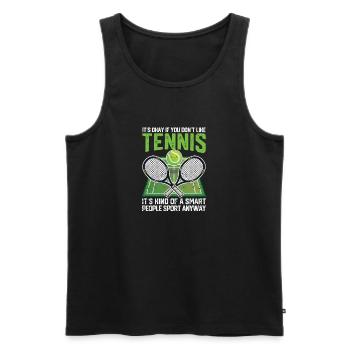 Ce n’est pas grave si vous n’aimez pas le tennis plus drôle - Débardeur bio Premium Homme - noir - Devant - AI Model Male 178 light (178cm)