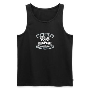 BJJ Old Guys Roll Brazilian Jiu Jitsu Training Jiu - Men's Premium Organic Tank Top - black - Front - Michal (187cm)