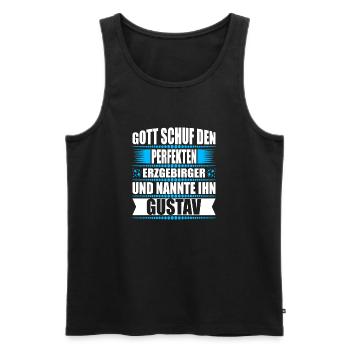 Erzgebirge Mann Namen Sachsen Gustav - Männer Premium Bio Tank Top - Schwarz - Vorne - Michal (187cm)