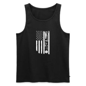 American Flag Woodworking Carpenter Wood Working - Men's Premium Organic Tank Top - black - Front - Michal (187cm)