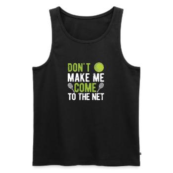 Lustiger Tennisspieler-Trainer-Fan Zwingt mich - Männer Premium Bio Tank Top - Schwarz - Vorne - Michal (187cm)