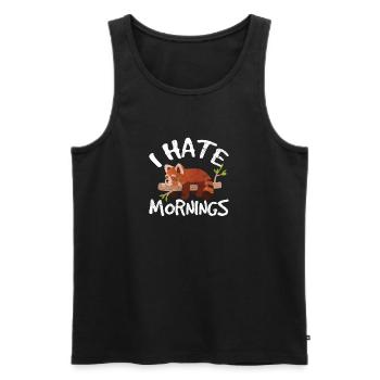 Red Panda Love Cute Lazy Animal I Hate Mornings Zo - Men's Premium Organic Tank Top - black - Front - AI Model Male 178 light (178cm)