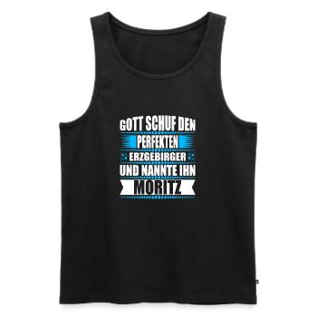 Erzgebirge Mann Namen Sachsen Moritz - Männer Premium Bio Tank Top - Schwarz - Vorne - AI Model Male 178 light (178cm)