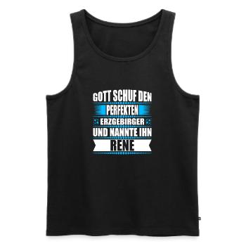 Erzgebirge Mann Namen Sachsen Rene - Männer Premium Bio Tank Top - Schwarz - Vorne - Michal (187cm)