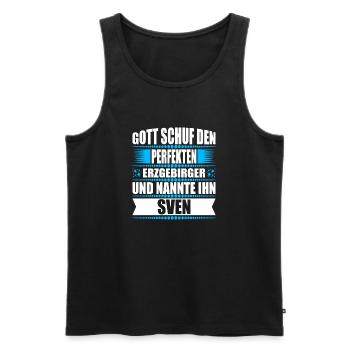 Erzgebirge Mann Namen Sachsen Sven - Männer Premium Bio Tank Top - Schwarz - Vorne - Michal (187cm)
