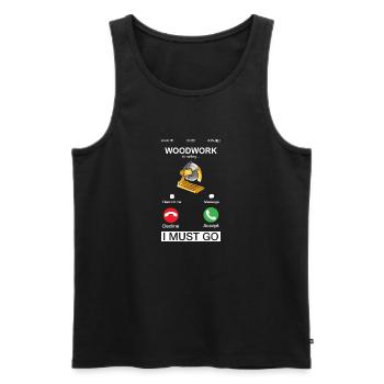 Woodwork appelle Funny Carpenter Construction - Débardeur bio Premium Homme - noir - Devant - Michal (187cm)