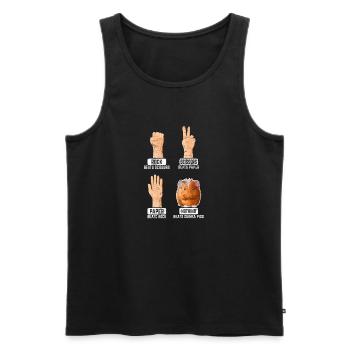 Guinea Pig Cavy Funny Animal Lover Rock Paper Scis - Men's Premium Organic Tank Top - black - Front - AI Model Male 178 light (178cm)
