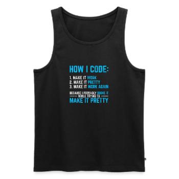 Programmer Coder Software Developer Programming Co - Men's Premium Organic Tank Top - black - Front - AI Model Male 178 light (178cm)