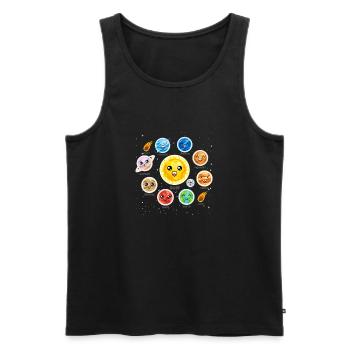 Solar System Planets Science Cute Realistic Space - Men's Premium Organic Tank Top - black - Front - AI Model Male 178 light (178cm)