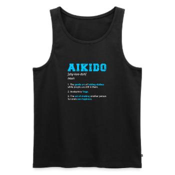 Funny Aikido Men Kids Aikido Definition Aikido Stu - Men's Premium Organic Tank Top - black - Front - AI Model Male 178 light (178cm)