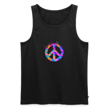 Love Peace 60s 70s Hippie Costume Love Peace - Men's Premium Organic Tank Top - black - Front - Michal (187cm)