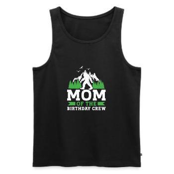 Bigfoot Party Supplies Mom Of The Birthday Crew - Men's Premium Organic Tank Top - black - Front - AI Model Male 178 light (178cm)