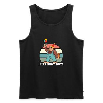 Bigfoot Party Supplies Birthday Boy Sasquatch - Men's Premium Organic Tank Top - black - Front - AI Model Male 178 light (178cm)