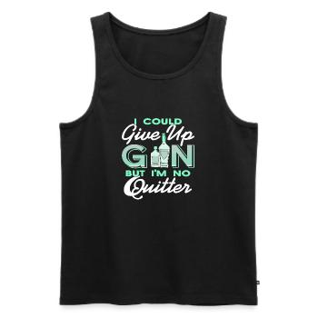 I Could Give Up Gin But I'm No Quitter Retro Funny - Männer Premium Bio Tank Top - Schwarz - Vorne - Michal (187cm)