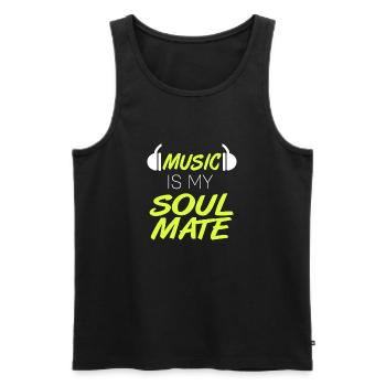 La musique est mon âme soeur Retro Music Lover Designs - Débardeur bio Premium Homme - noir - Devant - Michal (187cm)