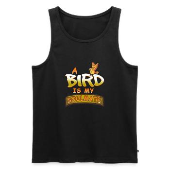Un oiseau est mon âme sœur Designs rétro mignons - Débardeur bio Premium Homme - noir - Devant - Michal (187cm)