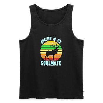 La chasse est mon âme soeur Retro Hunter Designs - Débardeur bio Premium Homme - noir - Devant - Michal (187cm)