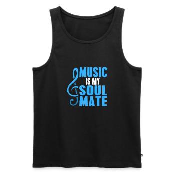 La musique est mon âme soeur Retro Music Lover Designs - Débardeur bio Premium Homme - noir - Devant - Michal (187cm)