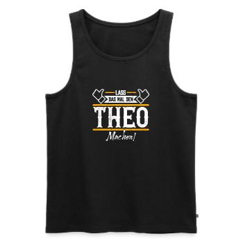 Theo Geschenkidee Geschenk Geburtstag - Männer Premium Bio Tank Top - Schwarz - Vorne - Michal (187cm)