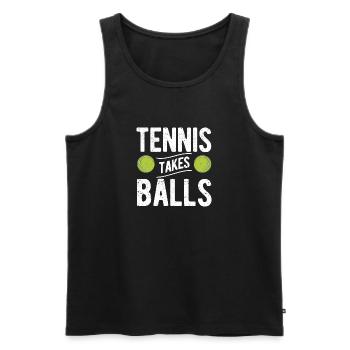 Le tennis prend des balles fan d'entraîneur de joueur de sport drôle - Débardeur bio Premium Homme - noir - Devant - Michal (187cm)