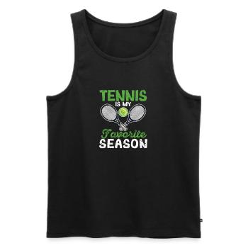 Le tennis est ma saison préférée Funny Sport Fan - Débardeur bio Premium Homme - noir - Devant - Michal (187cm)