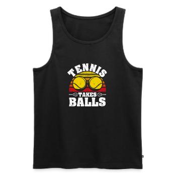 Lustiger Sportspieler Trainer Fan Ballliebhaber - Männer Premium Bio Tank Top - Schwarz - Vorne - Michal (187cm)