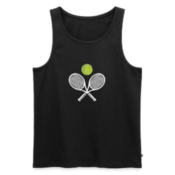 Tennis Crossed Racket Ball Funny Sports Game - Men's Premium Organic Tank Top - black - Front - Michal (187cm)