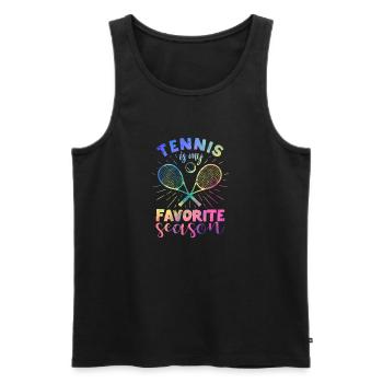 Funny Sports Fan Player Coach Tennis is mine - Men's Premium Organic Tank Top - black - Front - Michal (187cm)