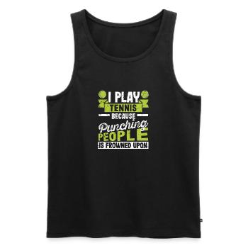 I play tennis because it's frowned upon, people - Men's Premium Organic Tank Top - black - Front - AI Model Male 178 light (178cm)