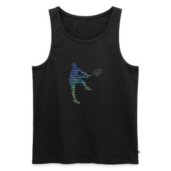 Tennis Player Silhouette Funny Sport Coach Fan - Men's Premium Organic Tank Top - black - Front - Michal (187cm)