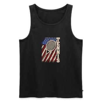 American flag tennis players coaches fans - Men's Premium Organic Tank Top - black - Front - Michal (187cm)