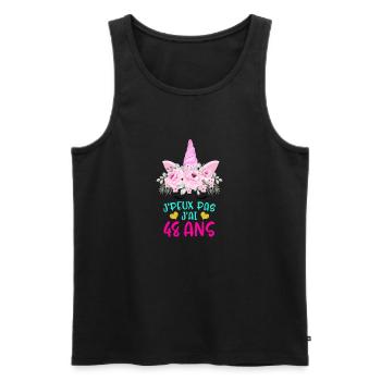 Enfant T Shirt 48 Ans Fille Anniversaire Cadeau - Männer Premium Bio Tank Top - Schwarz - Vorne - AI Model Male 178 light (178cm)